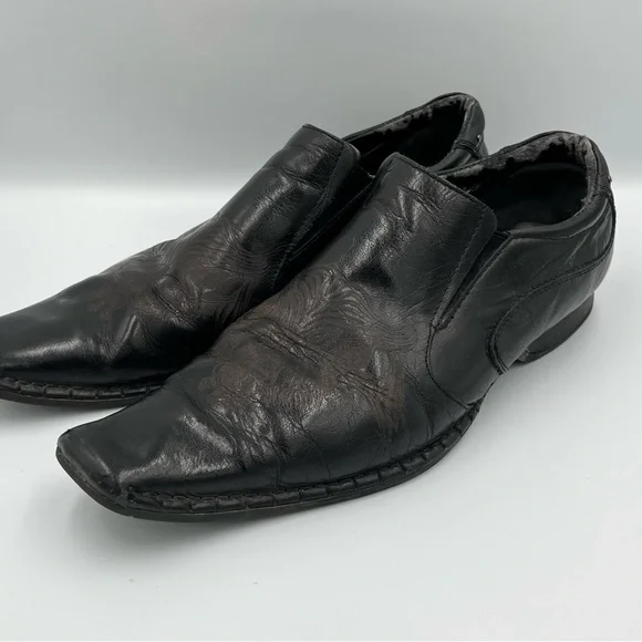 Guess Men's Marciano Black Leather Vintage Slip-On Shoes 12 Western‎ Chic Slick - Picture 4 of 16